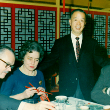 Eddie Lee with Guests at the West Lake Restaurant